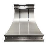 USA Texas Modern Range Hood Stainless Steel with Polished Straps URHS-61-Custom Stainless Steel Range Hood > Luxury Kitchen Hood > High-End Metal Vent Hood-USA Range Hood