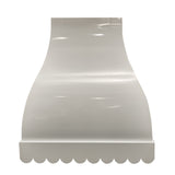 USA White Stainless Steel Bell Range Hood with Scalloped Apron URHS-69-Custom Stainless Steel Range Hood > Luxury Kitchen Hood > High-End Metal Vent Hood-USA Range Hood