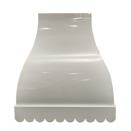 USA White Stainless Steel Bell Range Hood with Scalloped Apron URHS-69-Custom Stainless Steel Range Hood > Luxury Kitchen Hood > High-End Metal Vent Hood-USA Range Hood