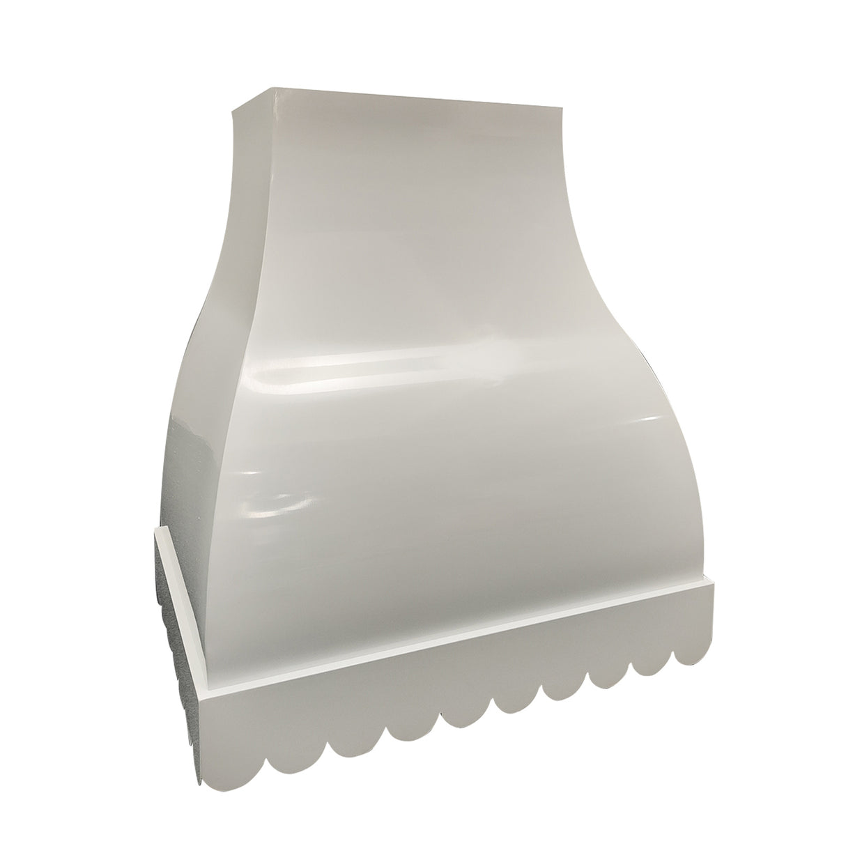 USA White Stainless Steel Bell Range Hood with Scalloped Apron URHS-69-Custom Stainless Steel Range Hood > Luxury Kitchen Hood > High-End Metal Vent Hood-USA Range Hood