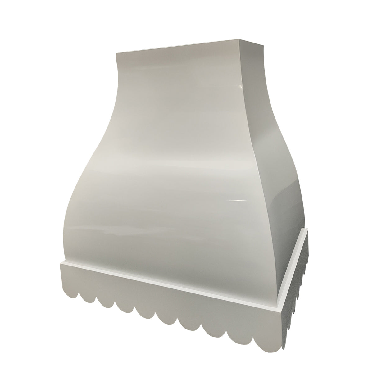 USA White Stainless Steel Bell Range Hood with Scalloped Apron URHS-69-Custom Stainless Steel Range Hood > Luxury Kitchen Hood > High-End Metal Vent Hood-USA Range Hood