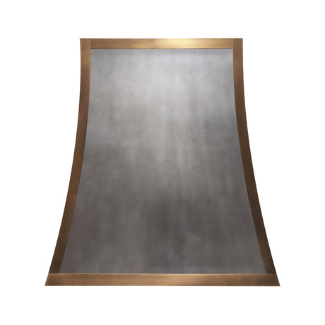 USA Zinc Custom Range Hood with Brass Accent URHZ-03-Custom Zinc Range Hood > Luxury Metal Hood > High-End Kitchen Vent Hood-USA Range Hood