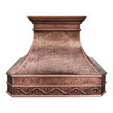 USA Antique Custom Copper Vent Hood with Elegant Apron URHC-33