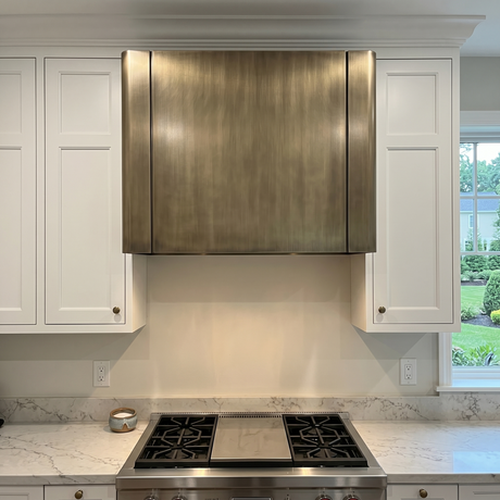 USA Antique Modern Brass Range Hood with Box Shaped URHB-76