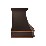 USA Artisan Black Stainless Steel Kitchen Hood with Antique Copper Straps URHS-267