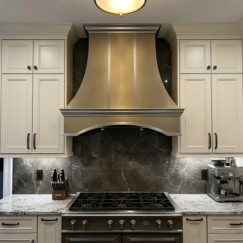 USA Artisan Brass Exhaust Hood Featuring Stainless Steel Straps URHB-97