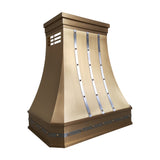 USA Artisan Brass Range Hood Featuring Stainless Steel Straps URHB-89