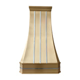 USA Artisan Brass Range Hood Featuring Stainless Steel Straps URHB-89