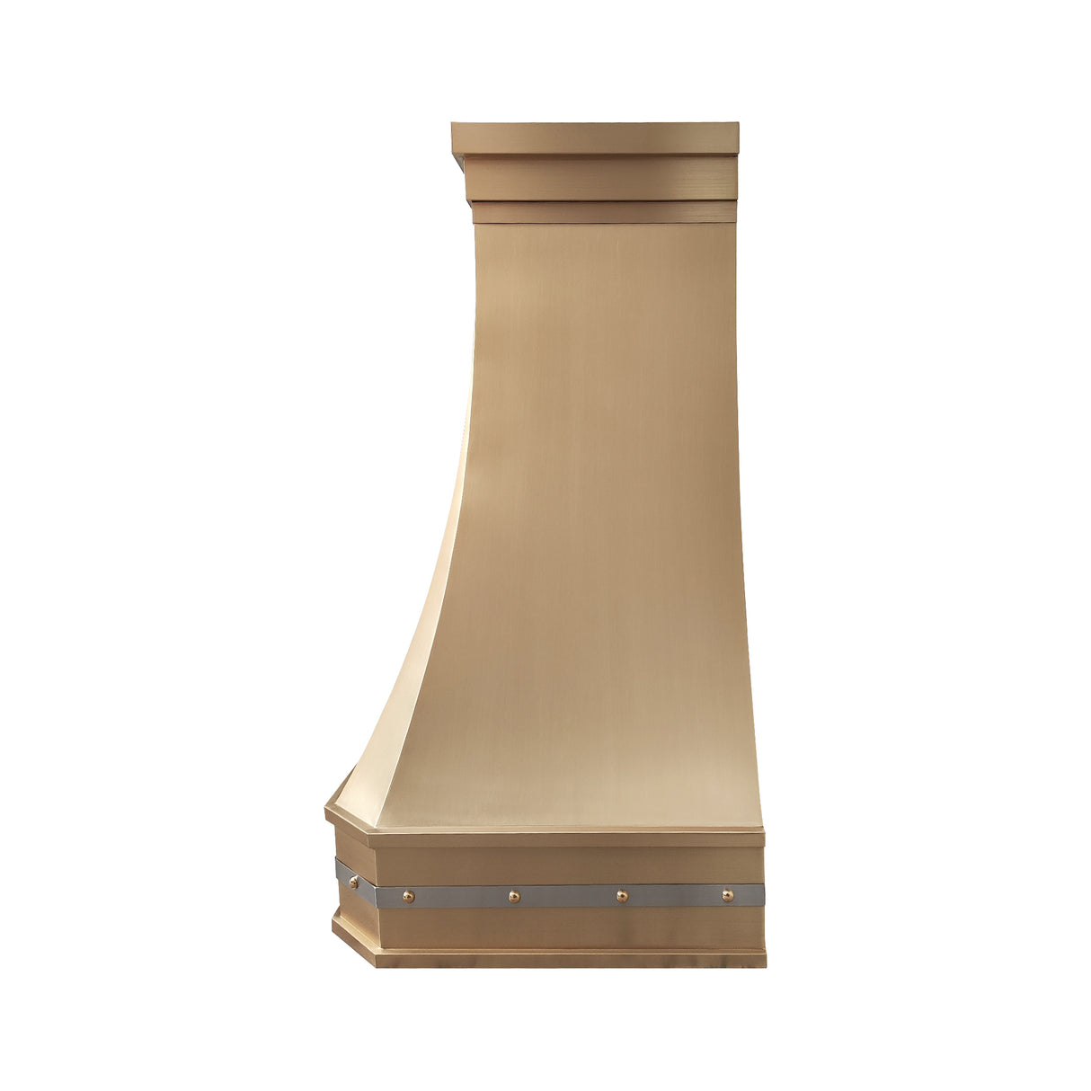 USA Artisan Brass Range Hood Featuring Stainless Steel Straps URHB-89
