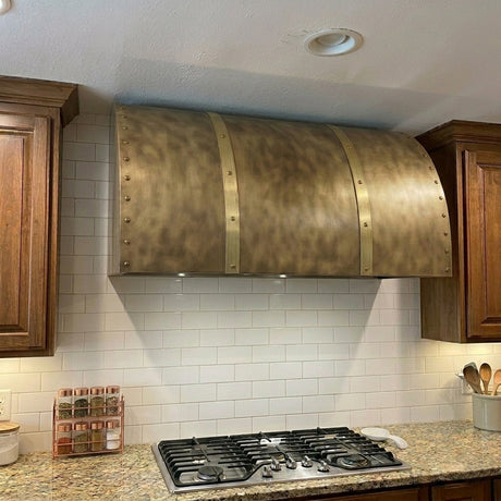 USA Artisan Brass Range Hood featuring Rustic Style URHB-92