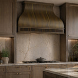 USA Artisan Brass Stove Hood with Bell Shaped URHB-93