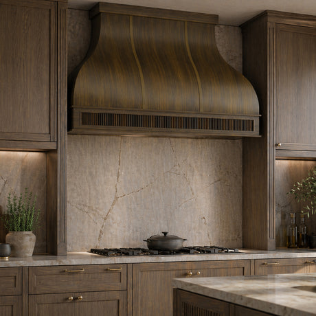 USA Artisan Brass Stove Hood with Bell Shaped URHB-93
