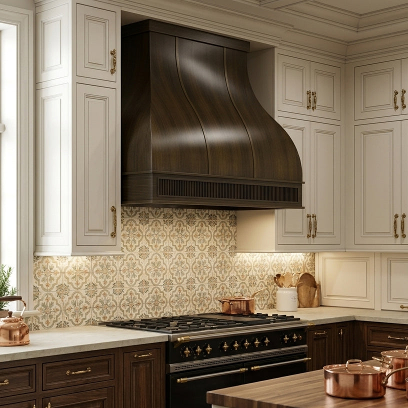 USA Artisan Brass Stove Hood with Bell Shaped URHB-93