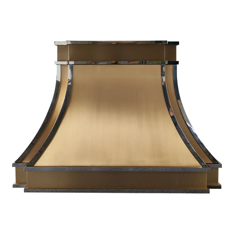 USA New York Brass Vent Hood with Polished Stainless Steel Straps URHB-56