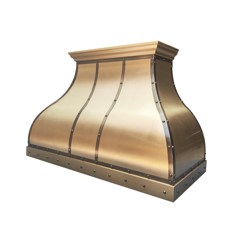 USA Artisan Brushed Brass Kitchen Hood with Designer Bell Shaped URHB-108