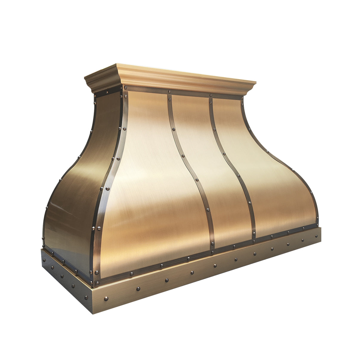 USA Artisan Brushed Brass Kitchen Hood with Designer Bell Shaped URHB-108