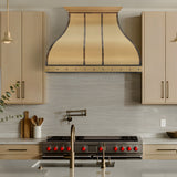 USA Artisan Brushed Brass Kitchen Hood with Designer Bell Shaped URHB-108
