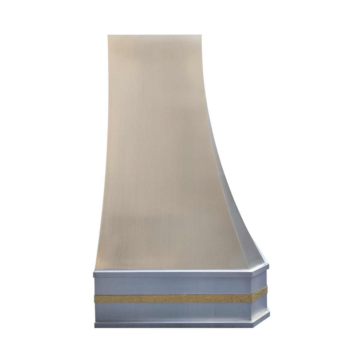 USA Artisan Brushed Stainless Steel Vent Hood Featuring Brass Details URHS-132