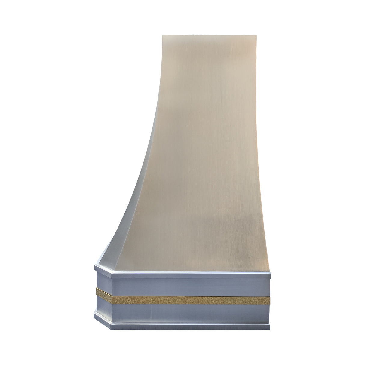 USA Artisan Brushed Stainless Steel Vent Hood Featuring Brass Details URHS-132