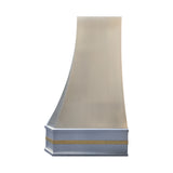 USA Artisan Brushed Stainless Steel Vent Hood Featuring Brass Details URHS-132