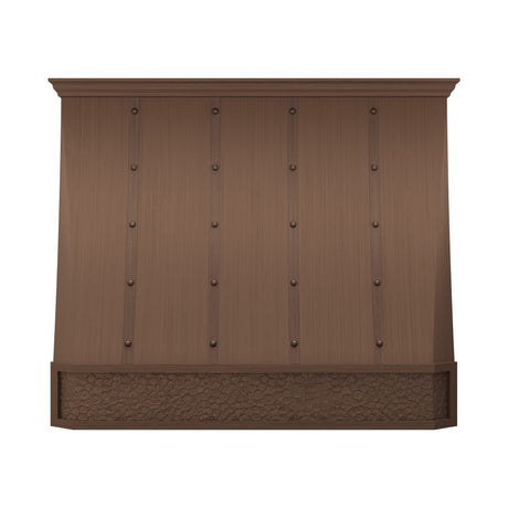 USA Artisan Copper Kitchen Hood Featuring Handmade Details URHC-73
