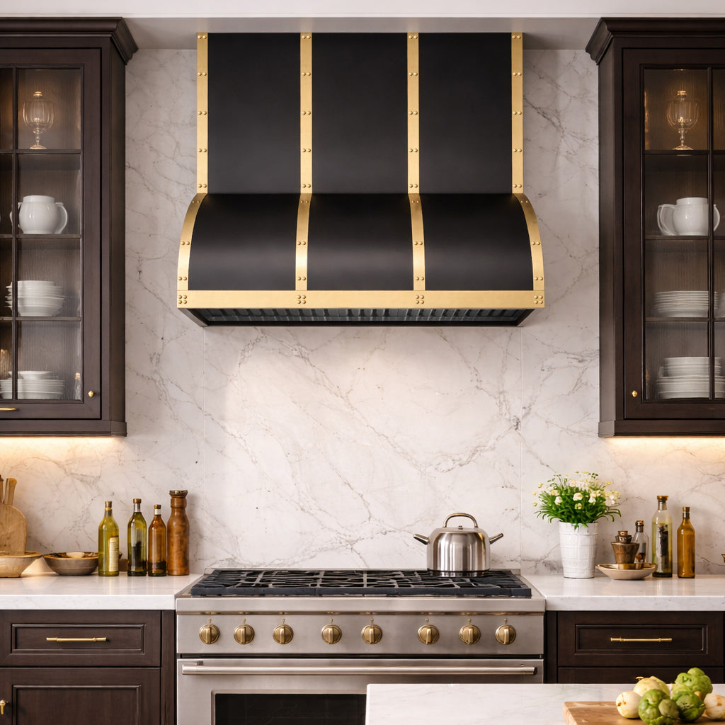 USA Artisan Custom Black Stainless Steel Vent Hood URHS-111