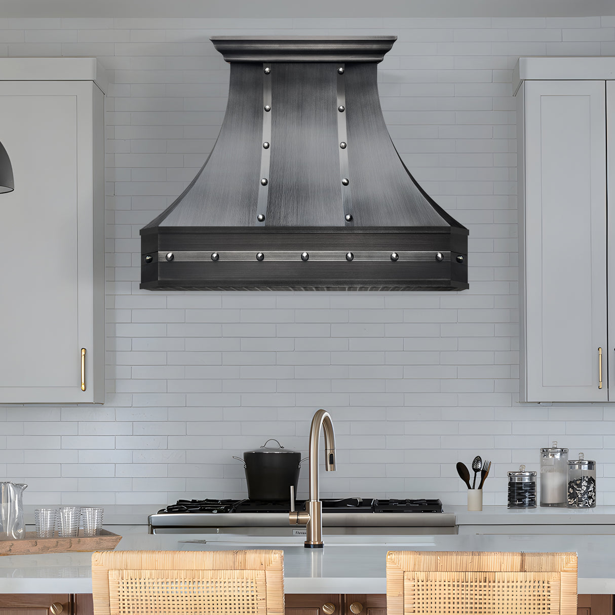 USA Artisan Custom Grey Stainless Steel Range Hood URHS-193