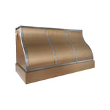USA Artisan Handmade Brass Range Hood with Stainless Steel Straps URHB-153