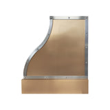 USA Artisan Handmade Brass Range Hood with Stainless Steel Straps URHB-153