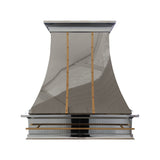 USA Artisan Stainless Steel Stove Hood with Brass Pot Rack URHS-250