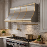 USA Atlanta Custom Stainless Steel Range Hood with Brass Straps URHS-92