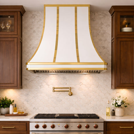 USA Bespoke Custom White Stainless Steel Vent Hood URHS-124