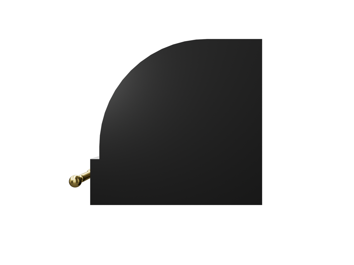 USA Black Exhaust Hood Featuring Artisan Brass Pot Rack URHS-157