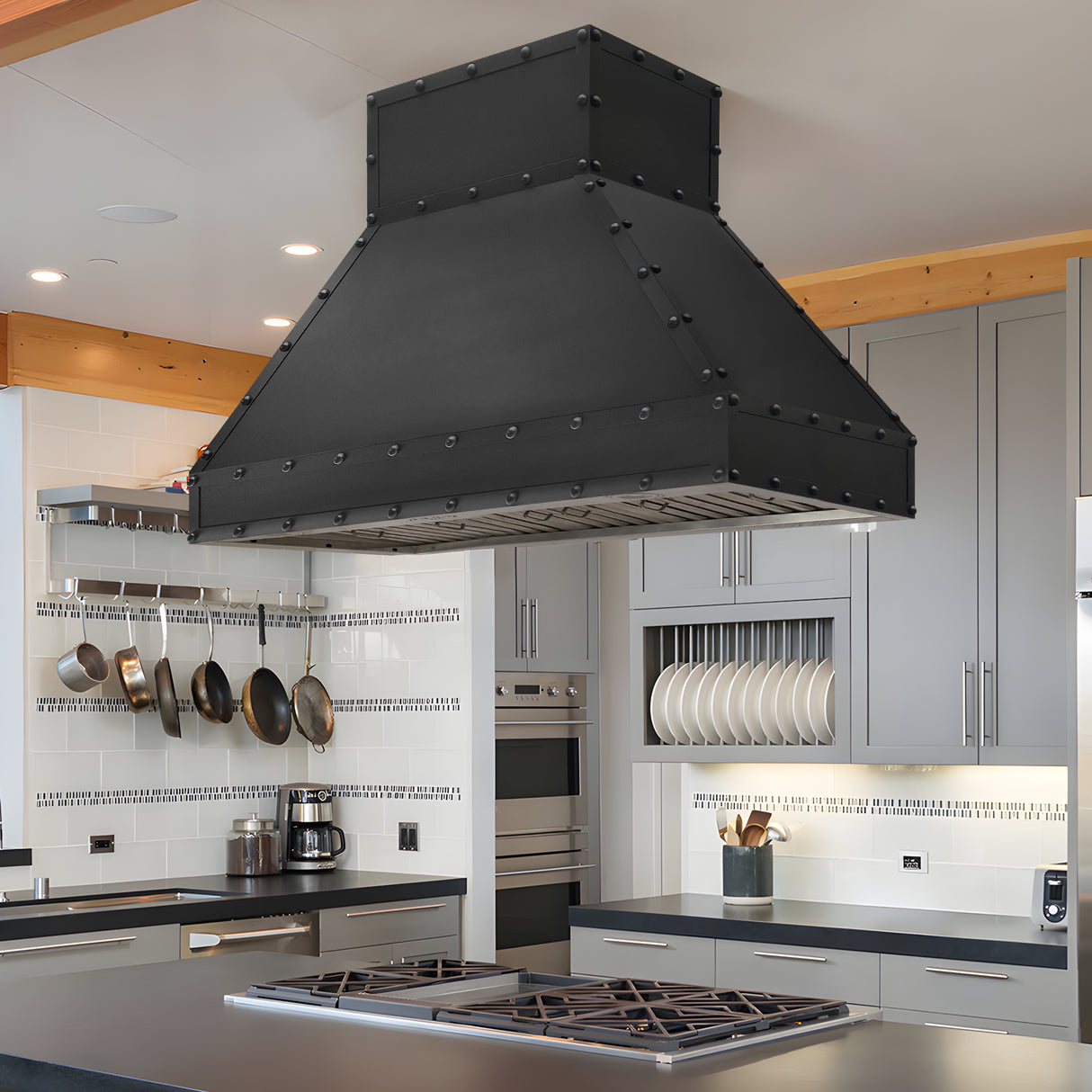 USA Black Island Mount Stianless Steel Vent Hood URHS-207