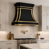 USA Black Minimal Handmade Stainless Steel Stove Hood URHS-239