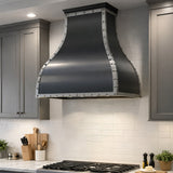 USA Black Stainless Steel Exhaust Hood with Artisan Rivets URHS-202