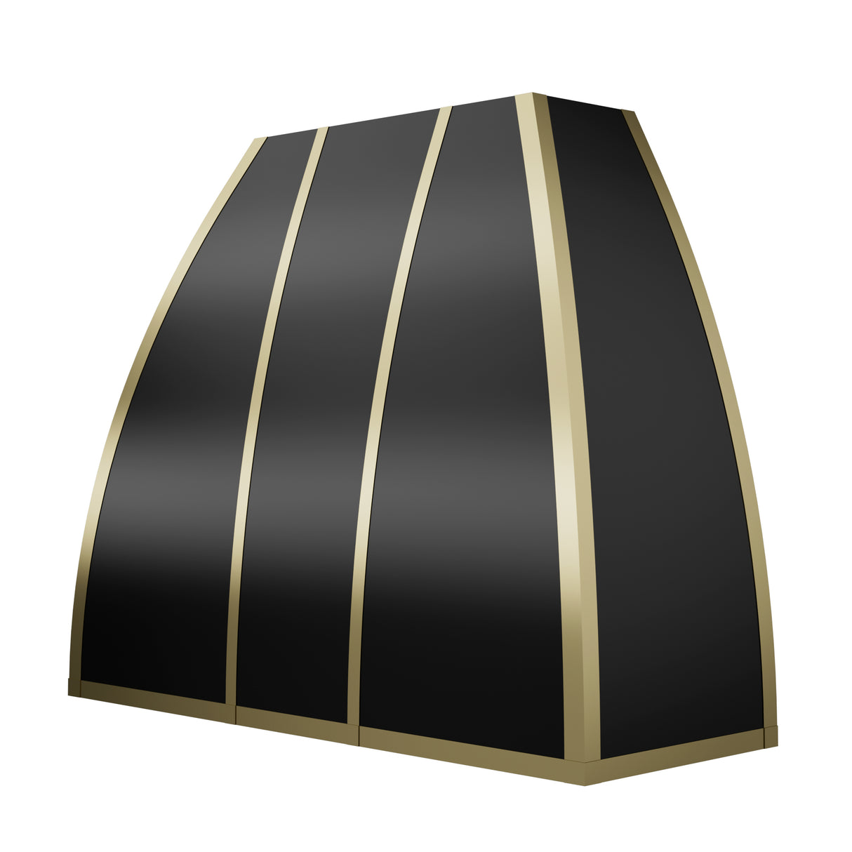 USA Black Stainless Steel Kitchen Hood Featuring Brass Straps URHS-162