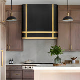 USA Black Stainless Steel Range Hood with Curved Box Shaped URHS-212
