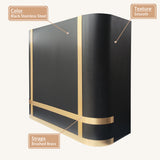 USA Black Stainless Steel Range Hood with Curved Box Shaped URHS-212