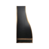 USA Black Stainless Steel Stove Hood with Antique Brass Straps URHS-221