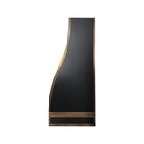 USA Black Stainless Steel Stove Hood with Antique Brass Straps URHS-221