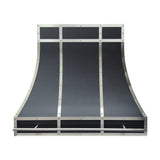 USA Black Stainless Steel Vent Hood Featuring Custom Straps URHS-153