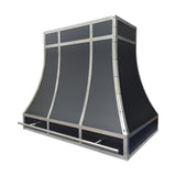 USA Black Stainless Steel Vent Hood Featuring Custom Straps URHS-153