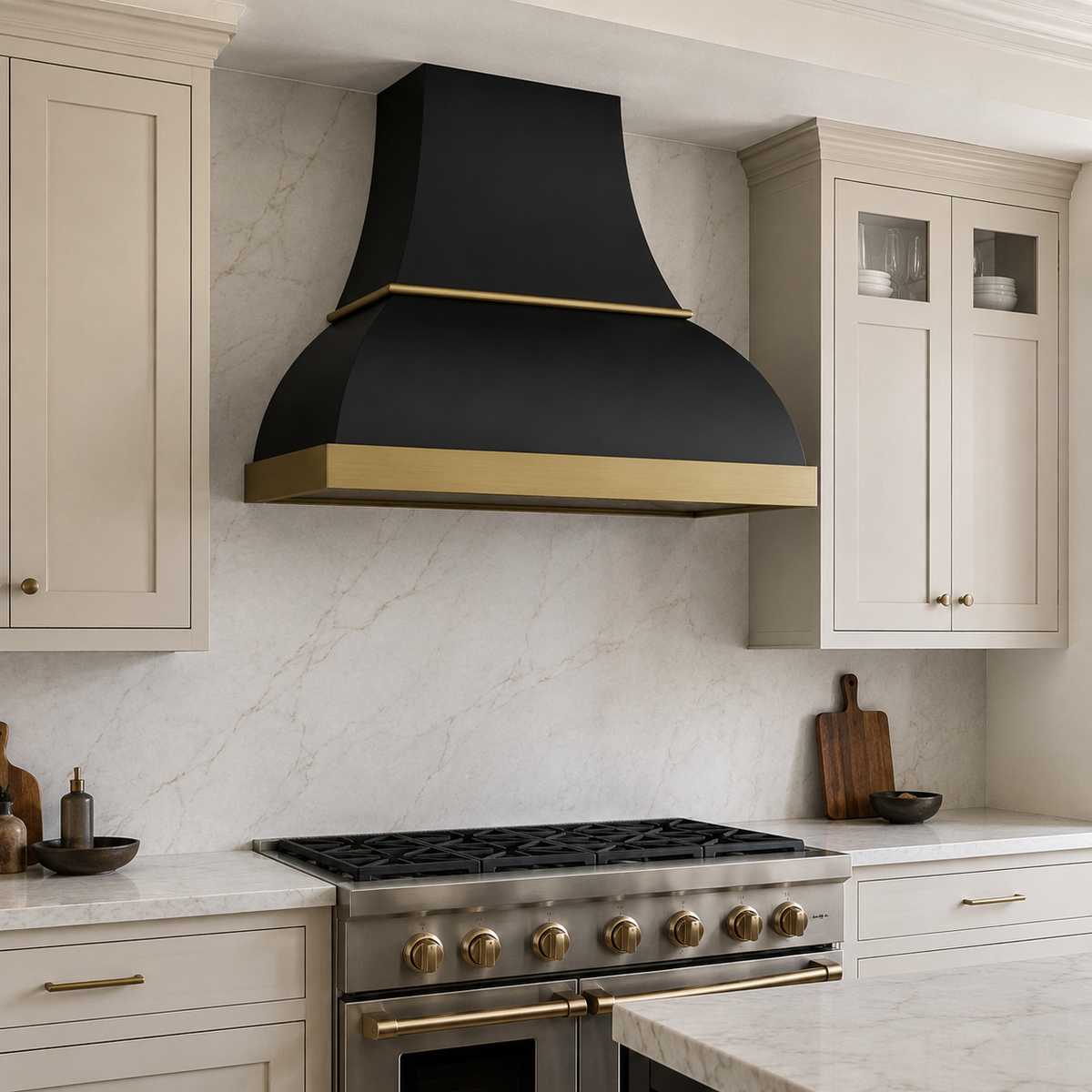USA Black Stainless Steel Vent Hood with Artisan Bell Shaped URHS-259