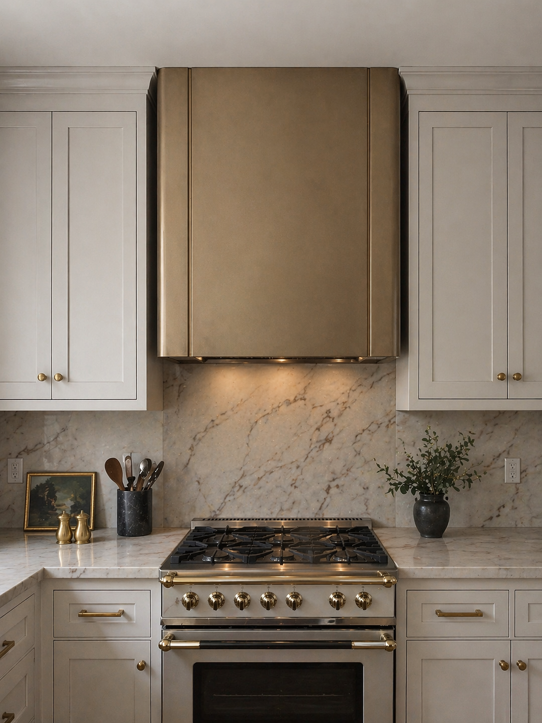 USA Box Custom Brass Range Hood with Non-direction Finish URHB-24