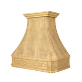 USA Brushed Brass Exhaust Hood Featuring Artisan Custom Apron URHB-133