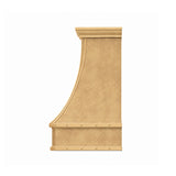 USA Brushed Brass Exhaust Hood Featuring Artisan Custom Apron URHB-133