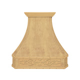 USA Brushed Brass Exhaust Hood Featuring Artisan Custom Apron URHB-133