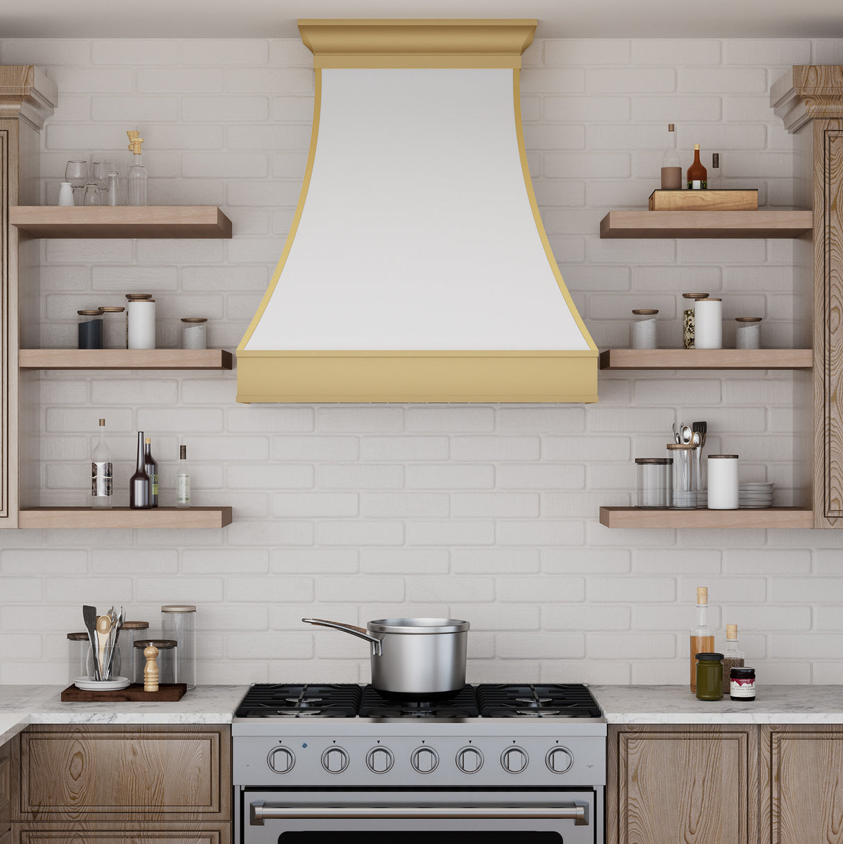 USA California Custom White Stainless Steel Range Hoods URHS-50