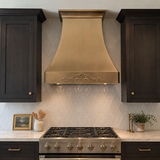 USA California Luxury Brass Range Hood with Decorative Pattern URHB-35